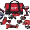 Milwaukee M18 Cordless Combo Kit (7-Tool) with Two 3.0 Ah Batteries, Charger and Tool Bag