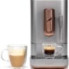 Café Affetto Automatic Espresso Machine + Milk Frother | Built-In & Adjustable Espresso Bean Grinder | One-Touch Brew in 90 Seconds | Steel Silver, 1.2 Liter, (C7CEBBS2RS3)